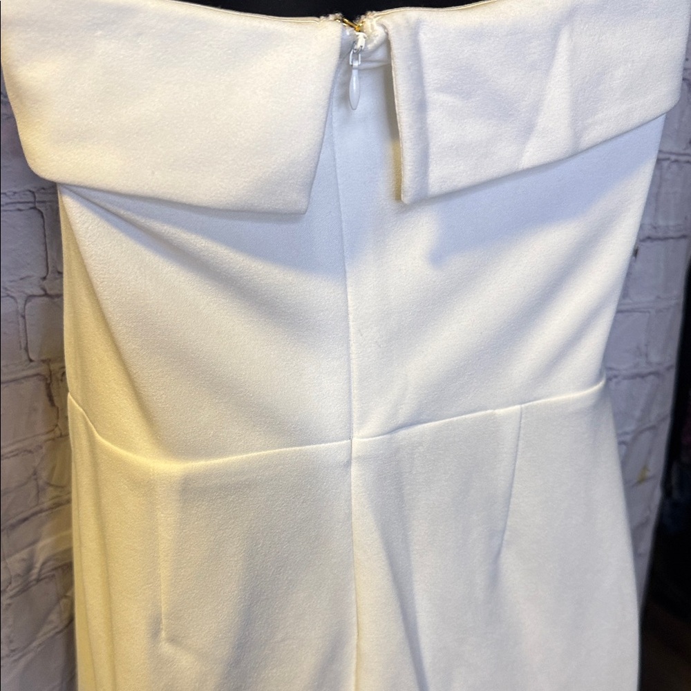 bebe White Strapless Jumpsuit with Button Accents - Picture 10 of 12